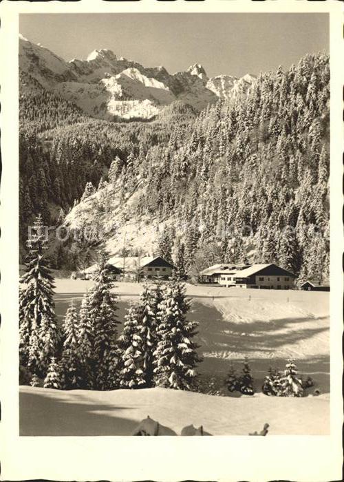 Elmau Gasthaus mit Dreitorspitze