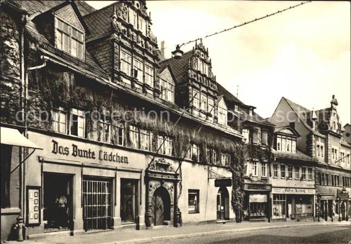 Saalfeld Saale Saalstrasse mit Das Bunte Laedchen