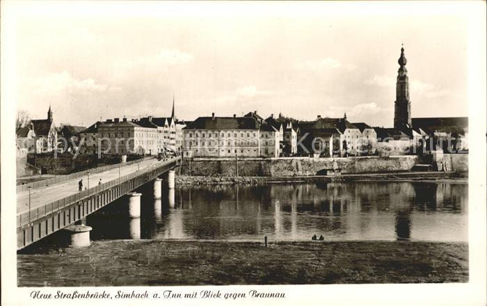 Simbach Inn Neue Strassenbruecke am Inn mit Blick nach Braunau