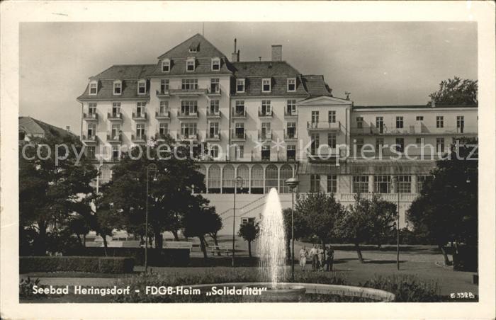 Heringsdorf Ostseebad Usedom FDGB Heim Solidaritaet Fontaene