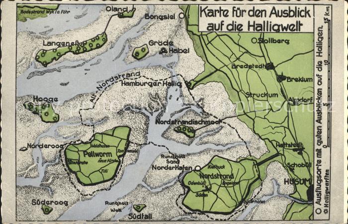 Nordfriesland uebersichtskarte der Halligwelt