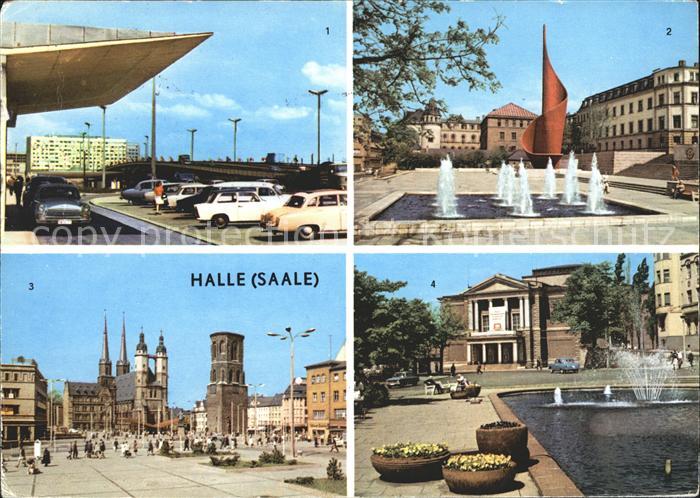 Halle Saale Hochstrasse Hansering Fahnenmonument Markt Theater des Friedens