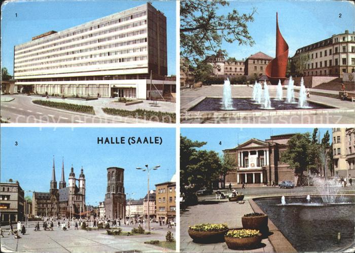 Halle Saale Interhotel Stadt Halle Hansering Fahnenmonument Markt Theater des Fr