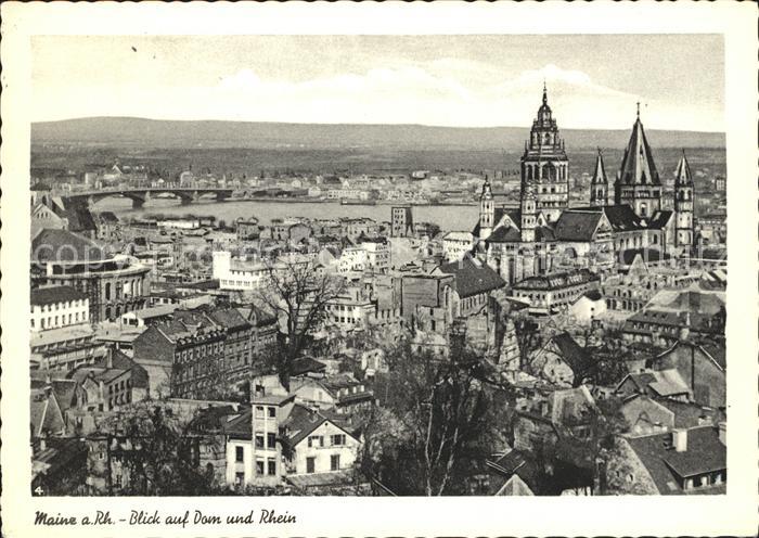 Mainz Rhein Blick auf Dom und Rhein