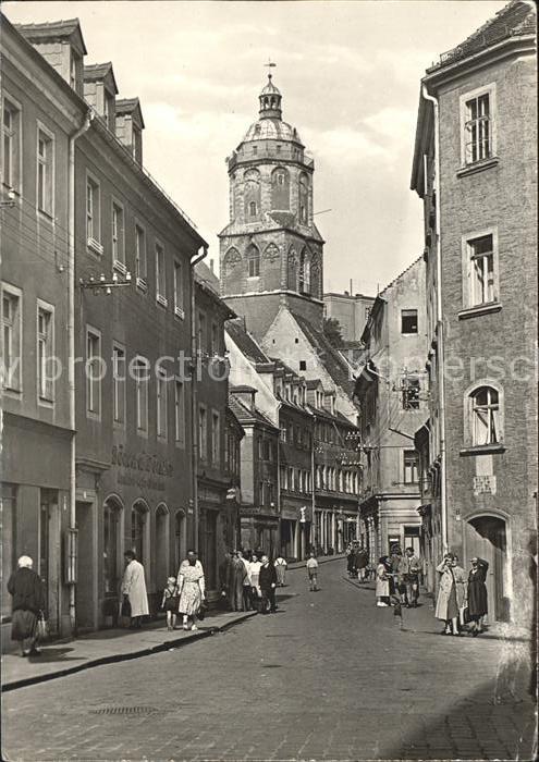 Meissen Elbe Sachsen Fleischergasse mit Frauenkirche