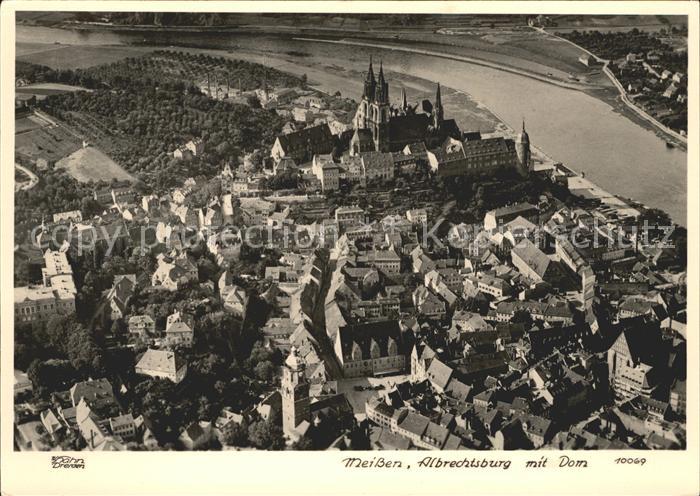 Meissen Elbe Sachsen Albrechtsburg mit Dom Fliegeraufnahme