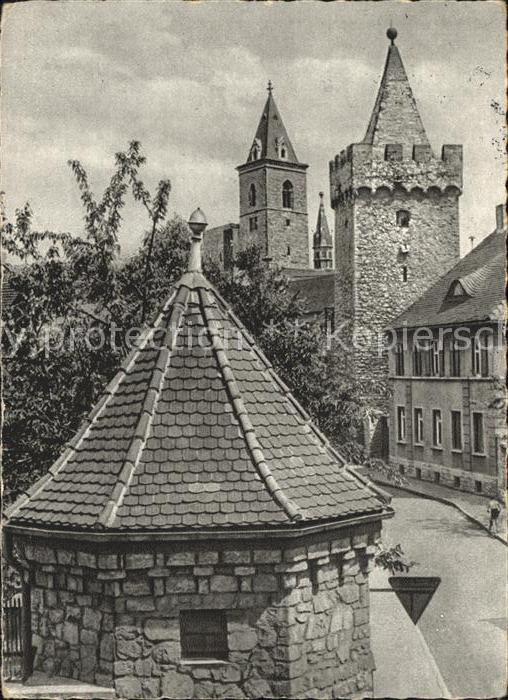 Stassfurt Turmgasse mit Eulenturm und Schiefem Turm