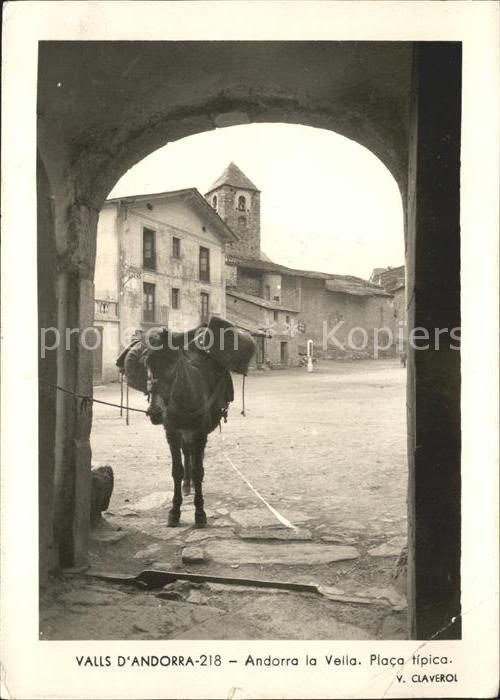 Andorra La Vella Placa Tipica mit Esel