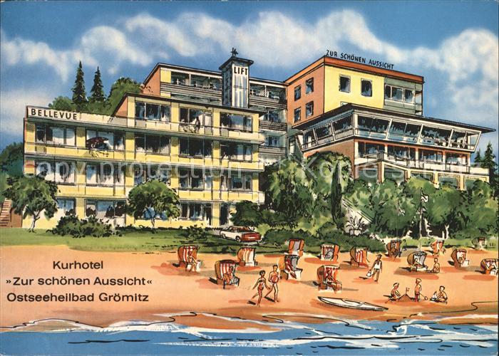 Groemitz Ostseebad Kurhotel zur schoenen Aussicht Kuenstlerkarte Pension Haus Lo