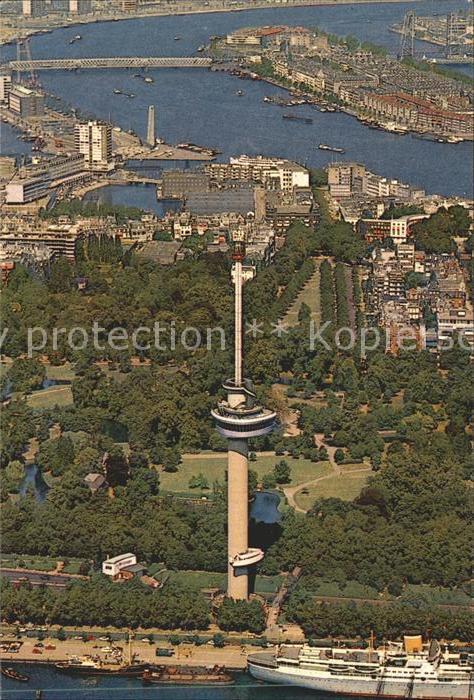 Rotterdam Space tower Schiffsbruecke Fliegeraufnahme