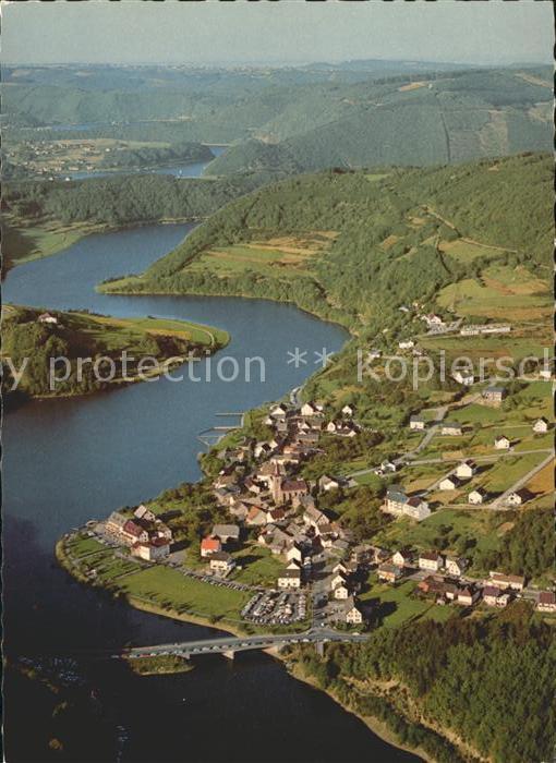 Einruhr Eifel am Obersee der Rurtalsperre Fliegeraufnahme