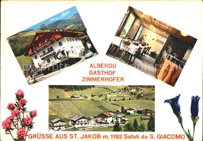 St Jakob Ahrntal Albergo Gasthof Zimmerhofer Gastraum Ortsblick