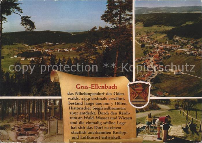 Gras-Ellenbach Panorama Totalansicht Brunnen Gedenkstein