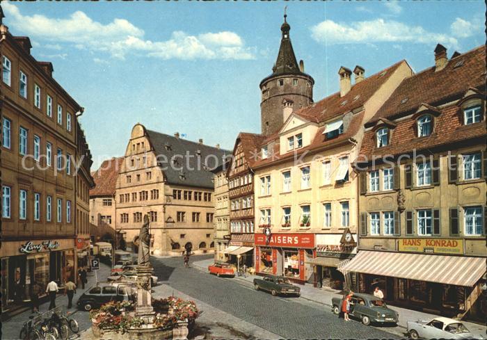 Kitzingen Main Marktstrasse und Rathaus