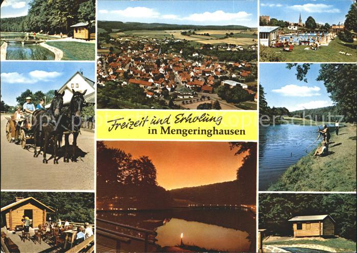 Mengeringhausen Panorama Pferdekutsche Blockhaus Schwimmbad Angler