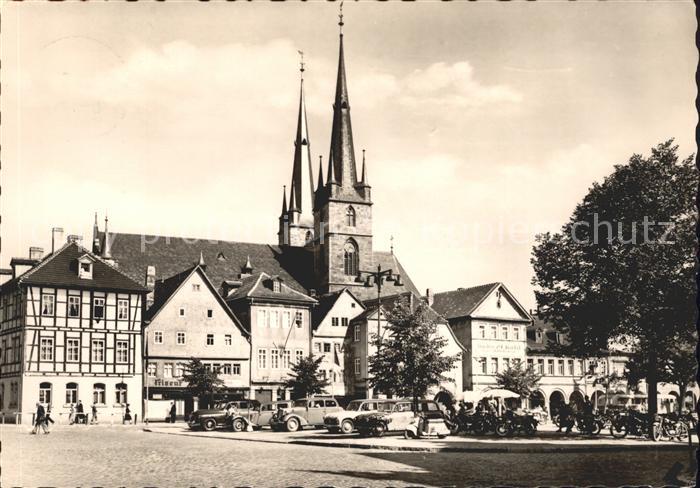Saalfeld Saale Markt mit Kirche