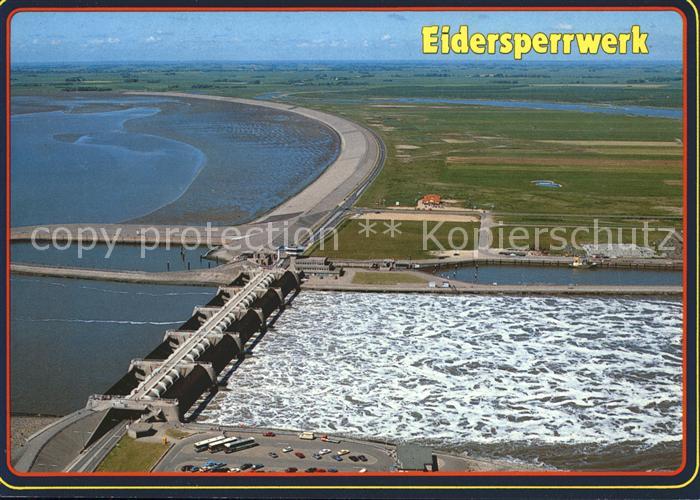 Vollerwiek Eiderdamm mit Sperrwerk Fliegeraufnahme