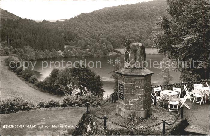 Gemuendener Maar Daun Vulkaneifel Rheinland-Pfalz Moltke Denkmal