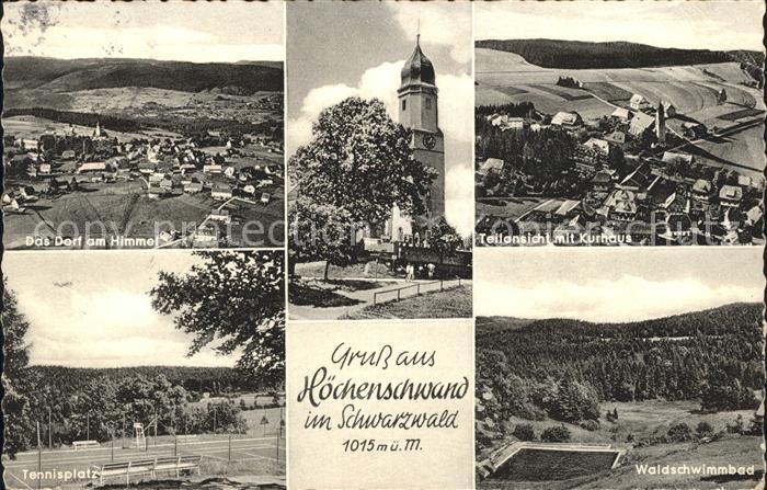 Hoechenschwand Schwarzwald BW Kurhaus Waldschwimmbad Tennisplatz Kirche