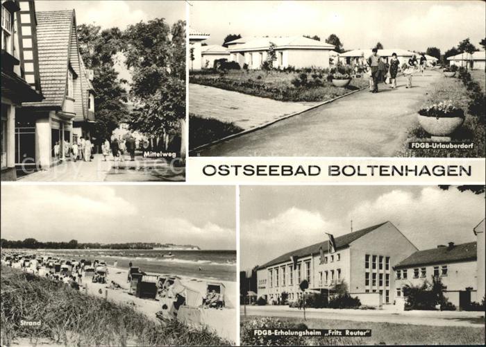 Boltenhagen Ostseebad FDGB Urlauberdorf Erholungsheim Fritz Reuter Strand Mittel