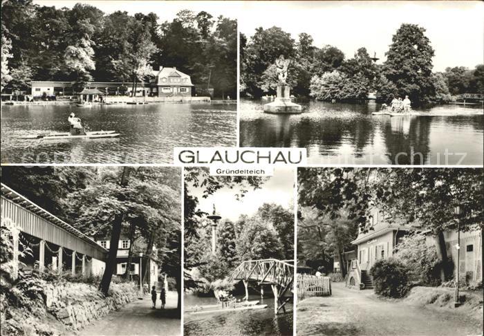 Glauchau Gruendelteich Boot Bruecke
