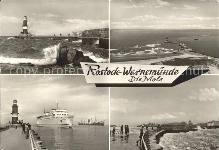 Rostock-Warnemuende Mole Faehre Promenade Leuchtturm