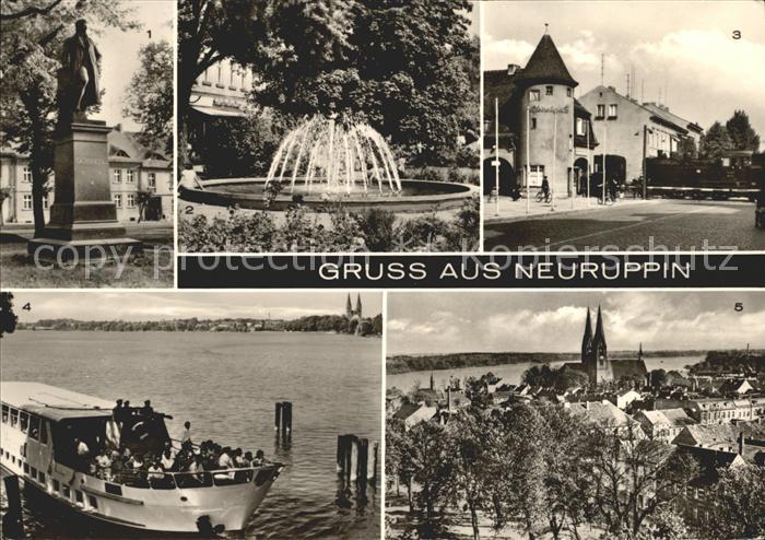 Neuruppin Schinkel Denkmal Springbrunnen Karl Marx Strasse Bahnhof Rheinsberger