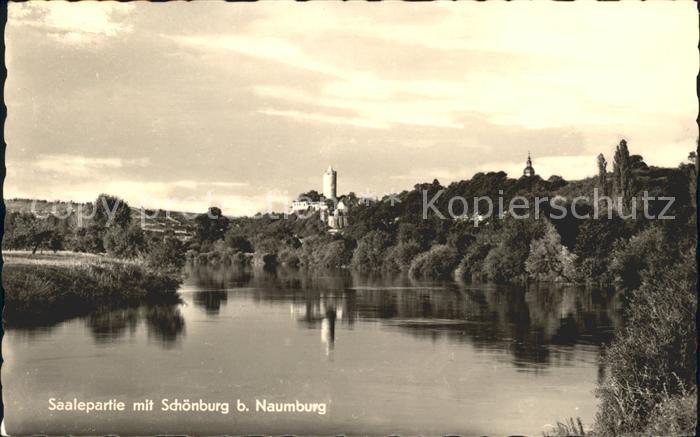 Naumburg Saale mit Saale und Schoenburg