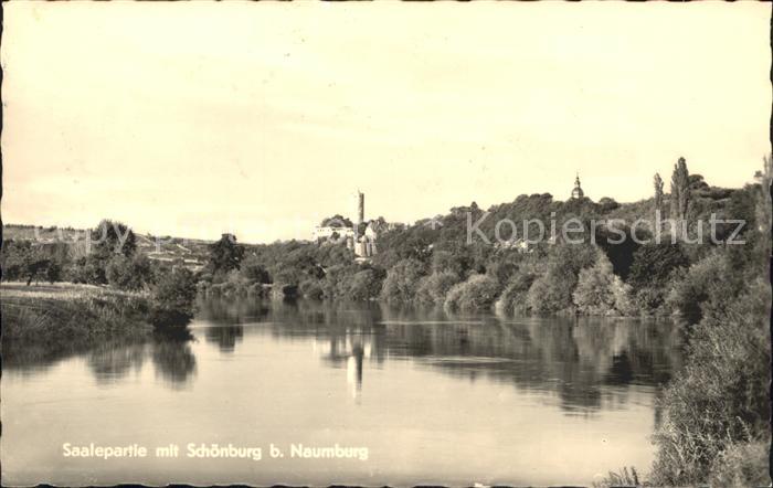 Naumburg Saale mit Saale und Schoenburg
