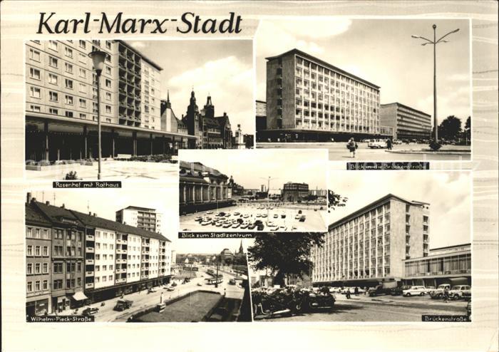 Karl-Marx-Stadt CHEMNITZ Brueckenstrasse Rosenhof Wilhelm Pieck Strasse