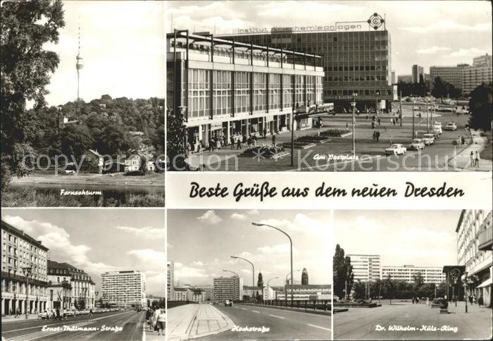 DRESDEN Elbe Fernsehturm Postplatz Hochstrasse