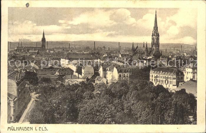 Muelhausen Elsass Panorama Kirche