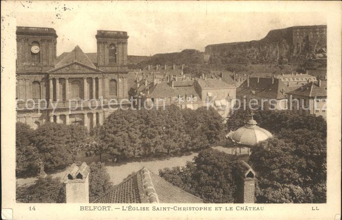 Belfort Alsace Eglise Saint Christophe et le Chateau