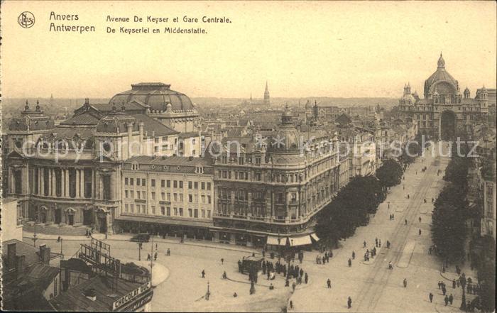 Anvers Antwerpen Avenue De Keyser et Gare Centrale