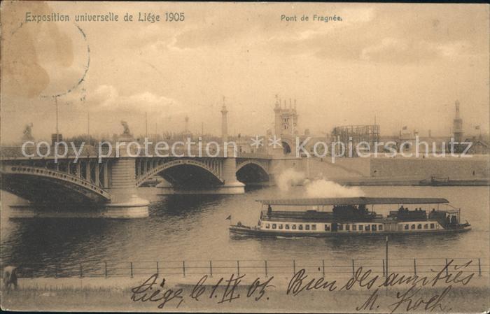 Liege Luettich Pont de Fragne Dampfer