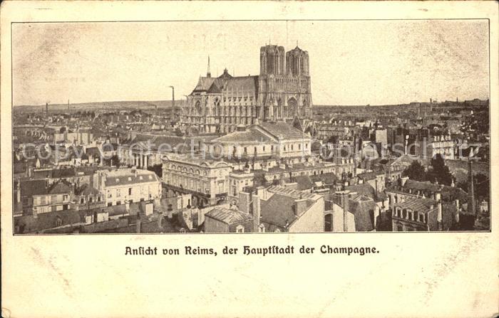 Reims Champagne Ardenne Stadtansicht mit Kathedrale