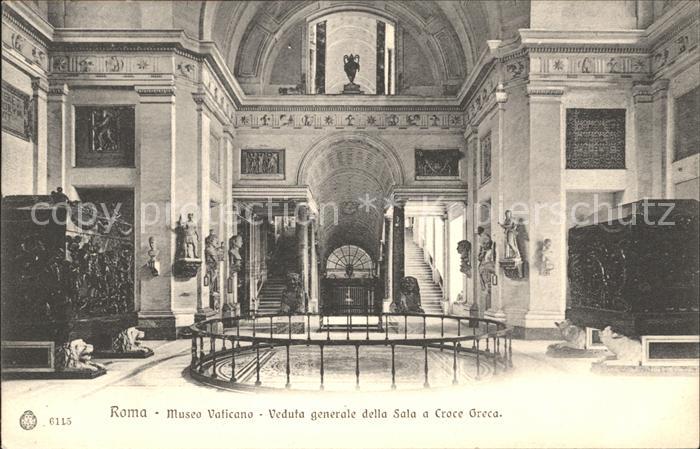 Roma Rom Museo Vaticano Veduta generale della Sala a Croce Greca