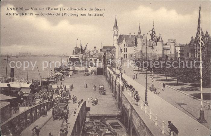 Anvers Antwerpen Scheldezicht Vlotbrug aan het Steen