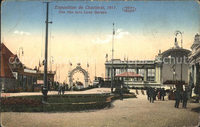 Charleroi Wallonie Exposition 1911 Une Vue vers Luna Garden