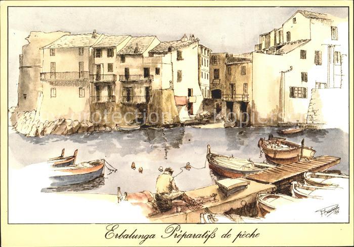 Erbalunga Preparatifs de peche Illustration