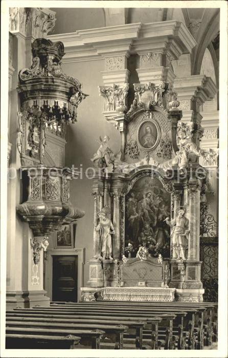 St Peter Schwarzwald Klosterkirche Herz Maria Altar und Kanzel