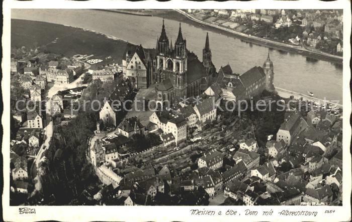 Meissen Elbe Sachsen Dom Albrechtsburg Fliegeraufnahme
