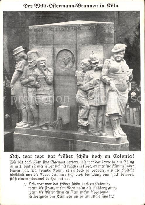 Koeln Rhein Willi-Ostermann-Brunnen Gedicht