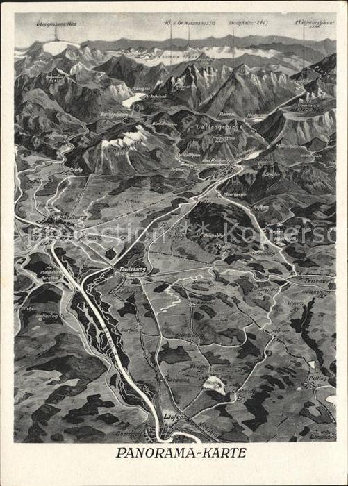 Panoramakarte Laufen Freilassing Bad Reichenhall