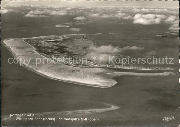 Amrum Westspitze Foehr Suedspitze Sylt Fliegeraufnahme