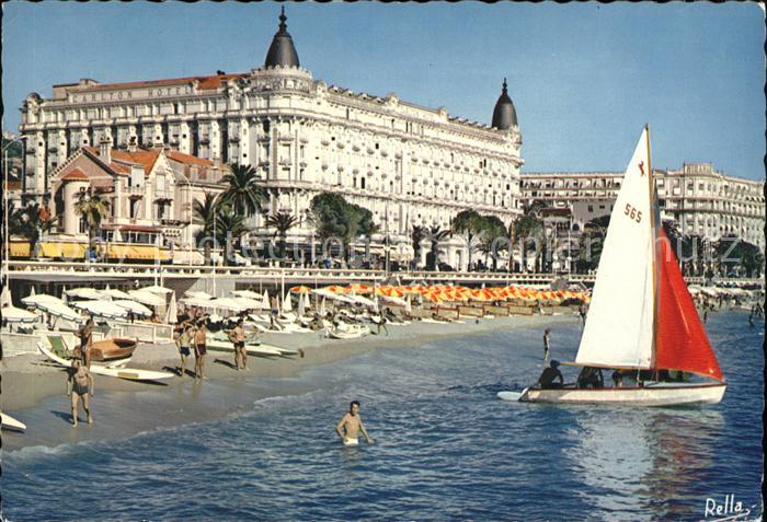 Cannes Alpes-Maritimes Carlton Hotel Segelboot Strand