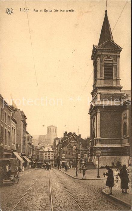 Liege Luettich Rue et Eglise Ste Marguerite