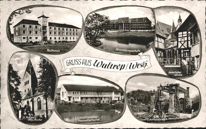 Waltrop Recklinghausen NRW Rathaus Hirschkampschule St Petruskirche Gesundheitsa