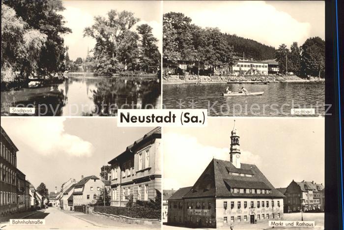 Neustadt Sachsen Stadtpark Stadtbad Bahnhofstr Markt und Rathaus