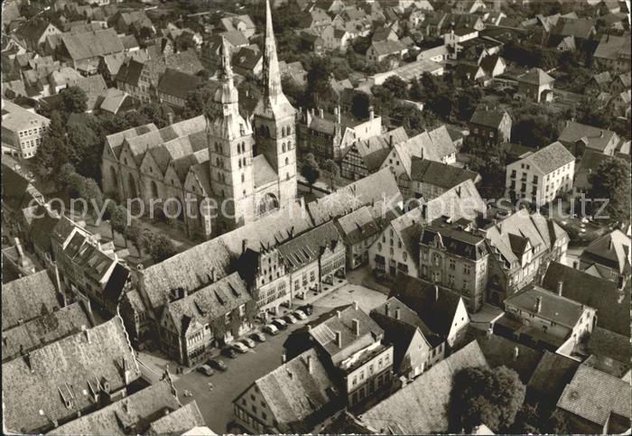 Lemgo Lippe NRW Altstadt mit St Nicolaikirche Fliegeraufnahme